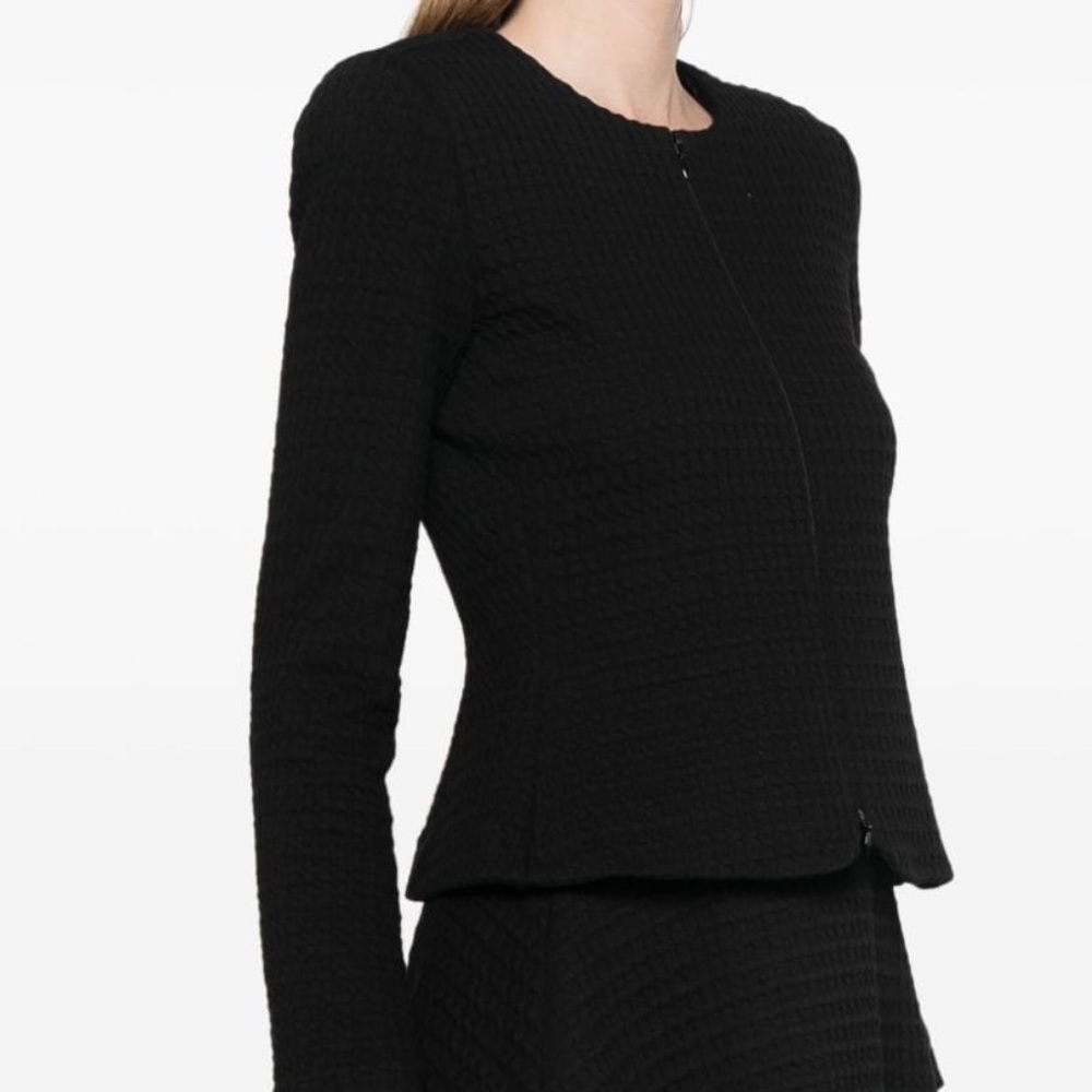 Giorgio Armani Black Jacket with Quilted Texture